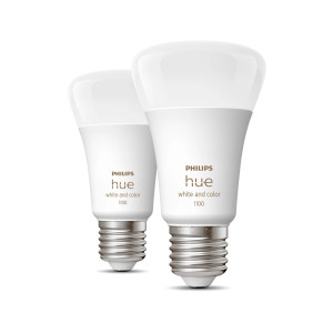 Philips Ambiente branco e colorido Hue A60 – Lâmpada inteligente E27 – 1100 (pacote de 2) 2