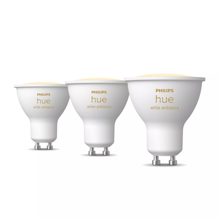 Philips Luz ambiente branca Hue GU10 – Foco inteligente (pacote de 3)