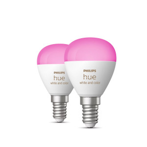Philips Ambiente branco e colorido Hue Esférica – Lâmpada inteligente E14 (pacote de 2)