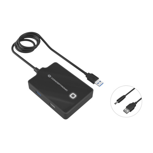 Conceptronic HUBBIES10B base & duplicador de portas USB 3.2 Gen 1 (3.1 Gen 1) Type-A Preto Conceptronic HUBBIES10B base & duplicador de portas USB 3.2 Gen 1 (3.1 Gen 1) Type-A Preto