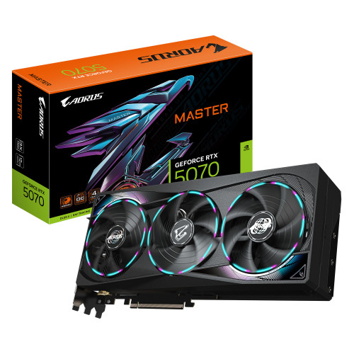 GIGABYTE AORUS GeForce RTX 5070 MASTER 12G NVIDIA 12 GB GDDR7 GIGABYTE AORUS GeForce RTX 5070 MASTER 12G NVIDIA 12 GB GDDR7