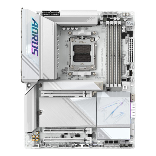 GIGABYTE X870E AORUS PRO ICE motherboard AMD X870E Ranhura AM5 ATX GIGABYTE X870E AORUS PRO ICE motherboard AMD X870E Ranhura AM5 ATX