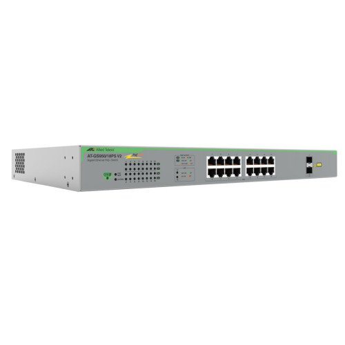 Allied Telesis AT-GS950 18PS-V2-50 switch de rede Não-gerido Gigabit Ethernet (10 100 1000) Power over Ethernet (PoE) Cinzento Allied Telesis AT-GS950 18PS-V2-50 switch de rede Não-gerido Gigabit Ethernet (10 100 1000) Power over Ethernet (PoE) Cinzento