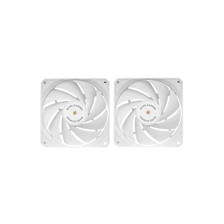 Mars Gaming MF-NCLX2W Caixa de computador Ventoinha 12 cm Branco 2 unidade(s)