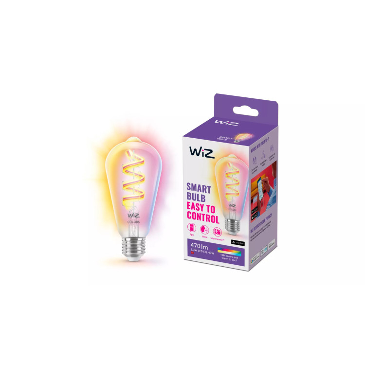 WiZ Lâmpada de filamento transparente de 40 W ST64 E27