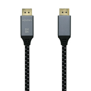 AISENS A149-0437 cabo DisplayPort 2 m Preto, Cinzento