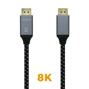 AISENS A149-0437 cabo DisplayPort 2 m Preto, Cinzento 2