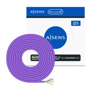AISENS A135-0747 cabo de rede Violeta 100 m Cat6 U UTP (UTP)