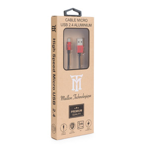 Maillon Technologique Premium MTPMUR241 cabo USB USB 2.0 1 m USB A Micro-USB B Vermelho 2