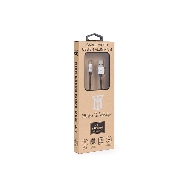 Maillon Technologique Premium MTPMUS241 cabo USB USB 2.0 1 m USB A Micro-USB B Prateado