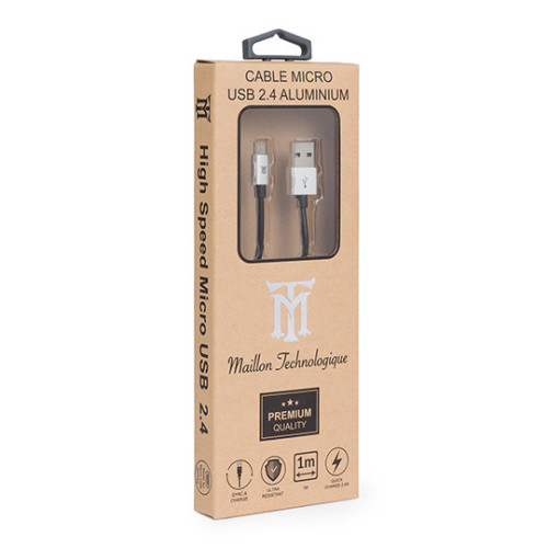 Maillon Technologique Premium MTPMUS241 cabo USB USB 2.0 1 m USB A Micro-USB B Prateado Maillon Technologique Premium MTPMUS241 cabo USB USB 2.0 1 m USB A Micro-USB B Prateado