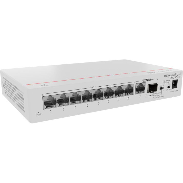 HUAWEI eKit S110 Series S110-8P2ST Não-gerido L2 Gigabit Ethernet (10 100 1000) Power over Ethernet (PoE) Cinzento