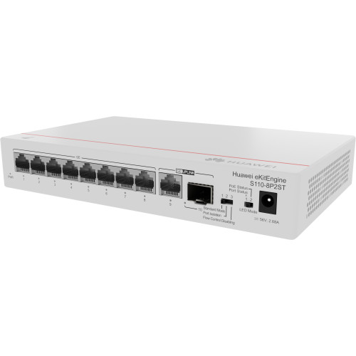 HUAWEI eKit S110 Series S110-8P2ST Não-gerido L2 Gigabit Ethernet (10 100 1000) Power over Ethernet (PoE) Cinzento HUAWEI eKit S110 Series S110-8P2ST Não-gerido L2 Gigabit Ethernet (10 100 1000) Power over Ethernet (PoE) Cinzento