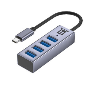 Maillon Technologique Premium MTHUB4 hub de interface USB 3.2 Gen 2 (3.1 Gen 2) Type-C 5 Mbit s Alumínio, Cinzento