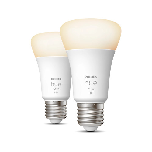 Philips Hue branca A60 – Lâmpada inteligente E27 – 1100 (pacote de 2) Philips Hue branca A60 – Lâmpada inteligente E27 – 1100 (pacote de 2)