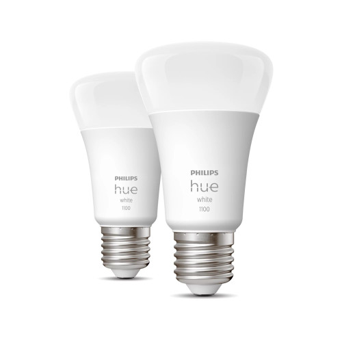 Philips Hue branca A60 – Lâmpada inteligente E27 – 1100 (pacote de 2) Philips Hue branca A60 – Lâmpada inteligente E27 – 1100 (pacote de 2)