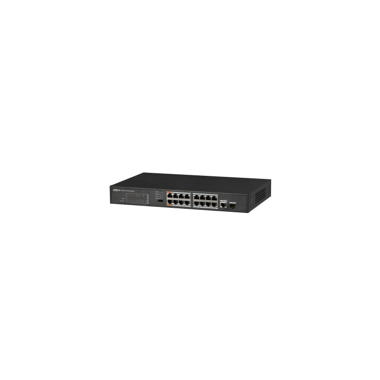 Dahua Technology PFS3117-16ET-135 switch de rede Não-gerido L2 Fast Ethernet (10 100) Power over Ethernet (PoE) Preto