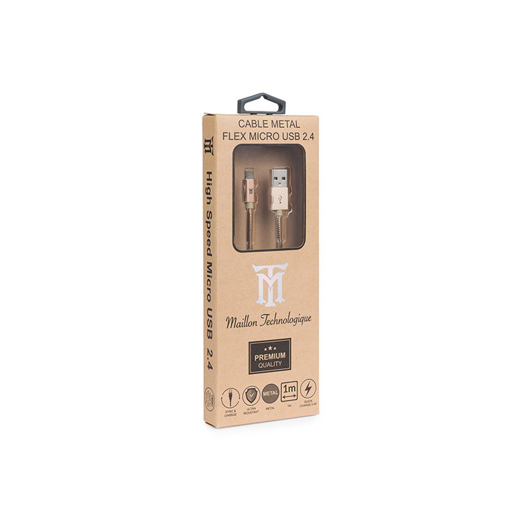 Maillon Technologique Premium MTPMUMG241 cabo USB USB 2.0 1 m USB A Micro-USB B Dourado
