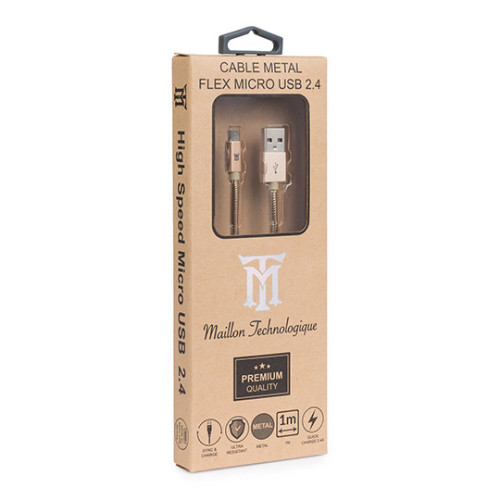 Maillon Technologique Premium MTPMUMG241 cabo USB USB 2.0 1 m USB A Micro-USB B Dourado Maillon Technologique Premium MTPMUMG241 cabo USB USB 2.0 1 m USB A Micro-USB B Dourado
