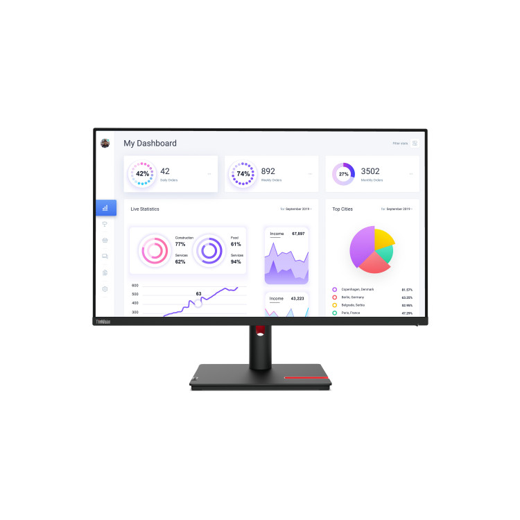 Lenovo ThinkVision T32p-30 LED display 80 cm (31.5") 3840 x 2160 pixels 4K Ultra HD Preto