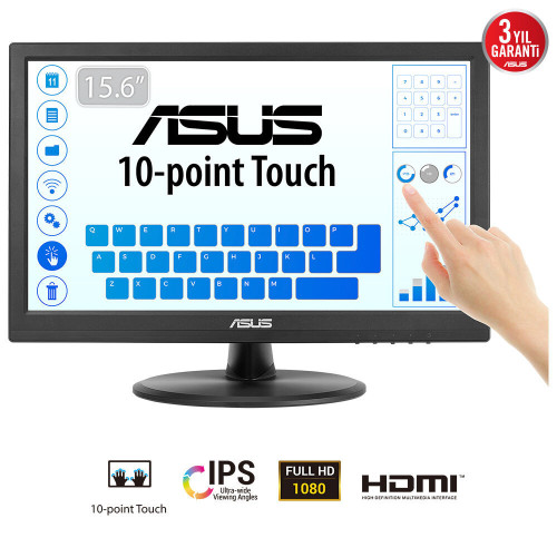 ASUS Touch VT169HE monitor de ecrã 39,6 cm (15.6") 1920 x 1080 pixels Full HD LED Ecrã táctil Tampo de mesa Preto ASUS Touch VT169HE monitor de ecrã 39,6 cm (15.6") 1920 x 1080 pixels Full HD LED Ecrã táctil Tampo de mesa Preto