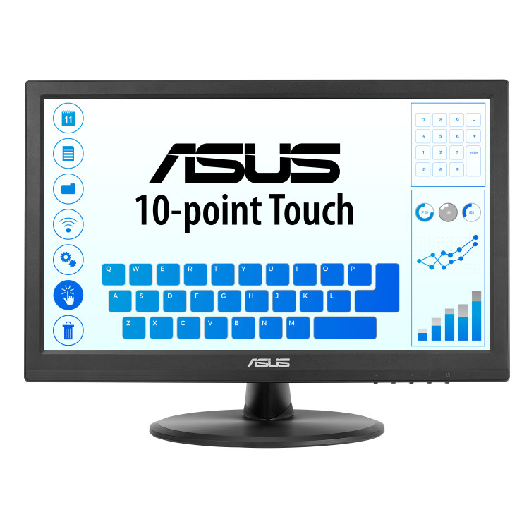 ASUS Touch VT169HE monitor de ecrã 39,6 cm (15.6") 1920 x 1080 pixels Full HD LED Ecrã táctil Tampo de mesa Preto