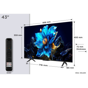 TCL P7K 43P7K TV 109,2 cm (43") 4K Ultra HD Smart TV Wi-Fi Metálico 430 cd m²