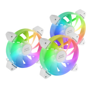 Mars Gaming MF-3A Caixa de computador Ventoinha 12 cm Branco 3 unidade(s) 2