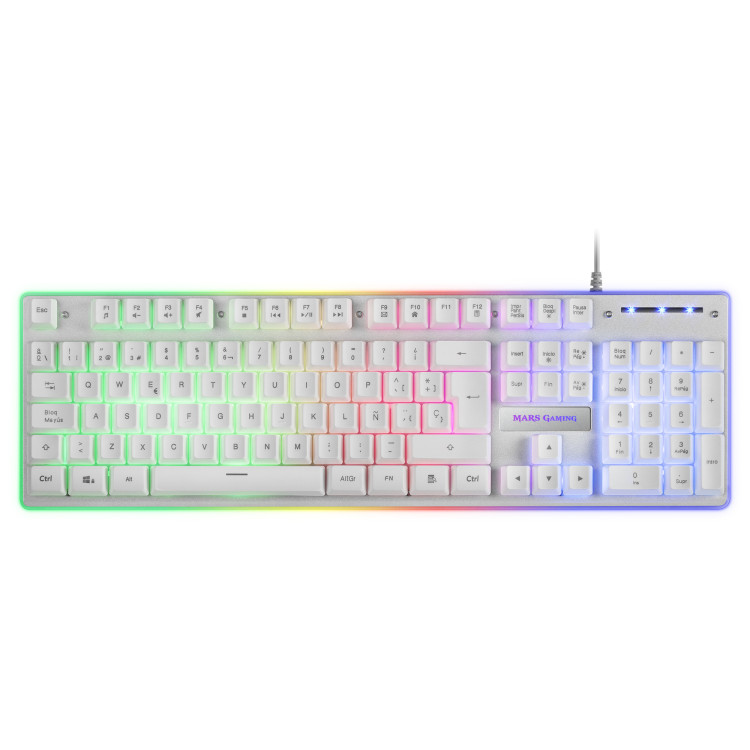 Mars Gaming MCPXWES teclado Rato incluído Jogos USB Espanhol Branco