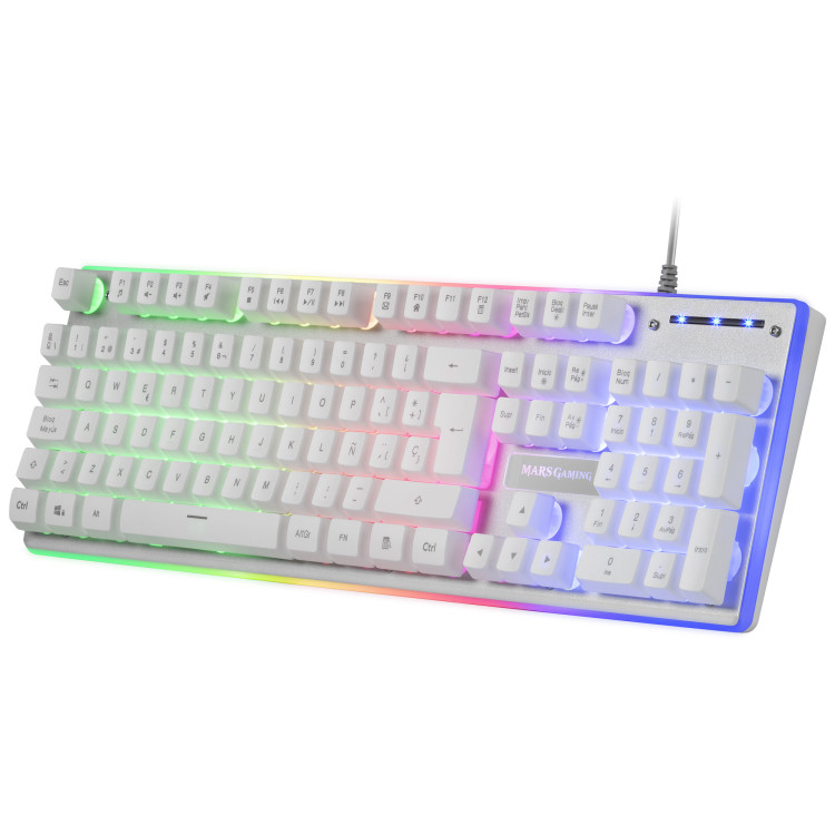 Mars Gaming MCPXWES teclado Rato incluído Jogos USB Espanhol Branco