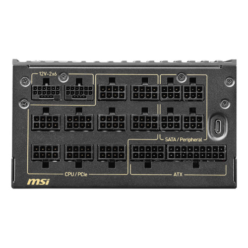 MSI MEG Ai1600T PCIE5 fonte de alimentação 1600 W 24-pin ATX ATX Preto MSI MEG Ai1600T PCIE5 fonte de alimentação 1600 W 24-pin ATX ATX Preto