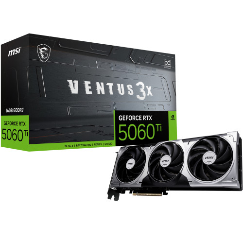 MSI VENTUS GeForce RTX 5060 TI 16G 3X OC NVIDIA 16 GB GDDR7 MSI VENTUS GeForce RTX 5060 TI 16G 3X OC NVIDIA 16 GB GDDR7