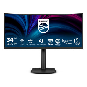 Philips 3000 series 34B2U3600C 00 monitor de ecrã 86,4 cm (34") 3440 x 1440 pixels Wide Quad HD LCD Preto