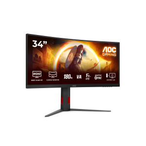 AOC G4 CU34G4 monitor de ecrã 86,4 cm (34") 3440 x 1440 pixels Wide Quad HD LED Preto, Vermelho 2
