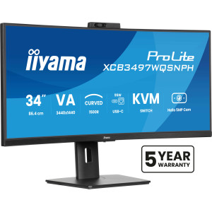 iiyama ProLite XCB3497WQSNPH-B1 monitor de ecrã 86,4 cm (34") 3440 x 1440 pixels UltraWide Quad HD LED Preto