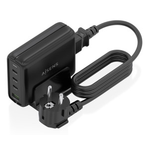 AISENS ASCH-140W4P056-BK carregador de dispositivos móveis Universal Preto AC Carregamento rápido Interior 2