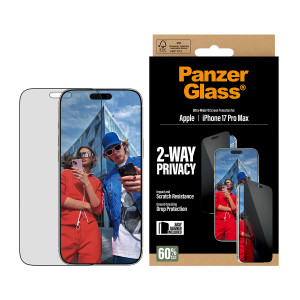 PanzerGlass ® 2-Way Privacy Screen Protector iPhone 17 Pro Max | Ultra-Wide Fit w. EasyAligner Proteção de ecrã transparente 2