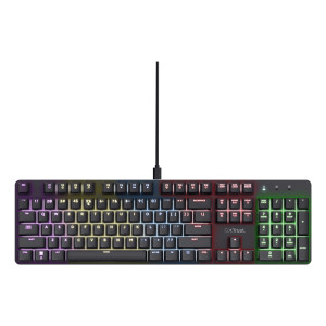 Trust GXT 871 Zora teclado Jogos USB QWERTY Espanhol Preto