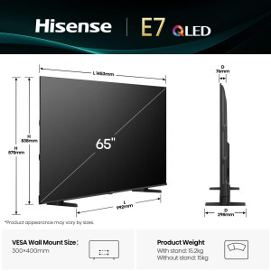 Hisense 65E77Q 165,1 cm (65") 4K Ultra HD Smart TV Wi-Fi Preto 2