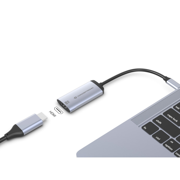 Conceptronic ABBY23G adaptador gráfico USB 7680 x 4320 pixels Prateado