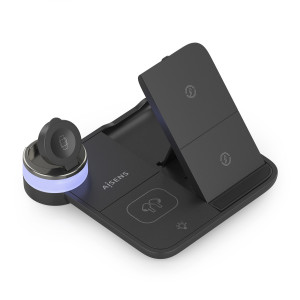 AISENS ASCH-15W4WC062-BK carregador de dispositivos móveis Auscultadores, Smartphone, Smartwatch Preto USB Carregamento 2