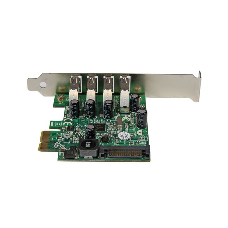StarTech.com Adaptador de placa controladora USB 3.0 SuperSpeed PCI Express (PCIe) de 4 portas com UASP - alimentação SATA