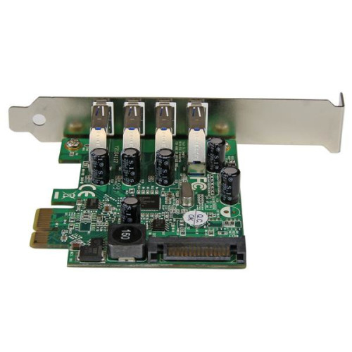 StarTech.com Adaptador de placa controladora USB 3.0 SuperSpeed PCI Express (PCIe) de 4 portas com UASP - alimentação SATA StarTech.com Adaptador de placa controladora USB 3.0 SuperSpeed PCI Express (PCIe) de 4 portas com UASP - alimentação SATA