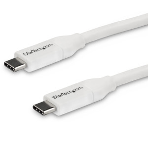 StarTech.com Cabo USB-C para USB-C com 5A PD - M M - Branco - 4 m - USB 2.0 - Certificação USB-IF