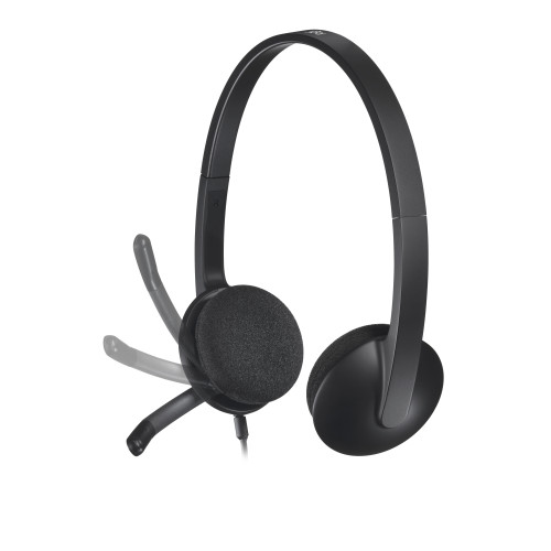 Logitech H340 Auscultadores Com fios Fita de cabeça Escritório Call center USB Type-A Preto