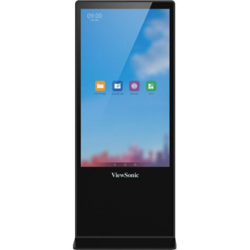 Viewsonic EP5542T ecrã de sinalização Design Totem 139,7 cm (55") LED 450 cd m² 4K Ultra HD Preto Ecrã táctil Android 8.0