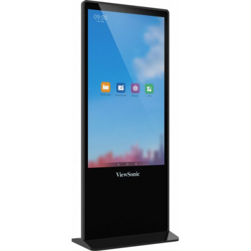 Viewsonic EP5542T ecrã de sinalização Design Totem 139,7 cm (55") LED 450 cd m² 4K Ultra HD Preto Ecrã táctil Android 8.0