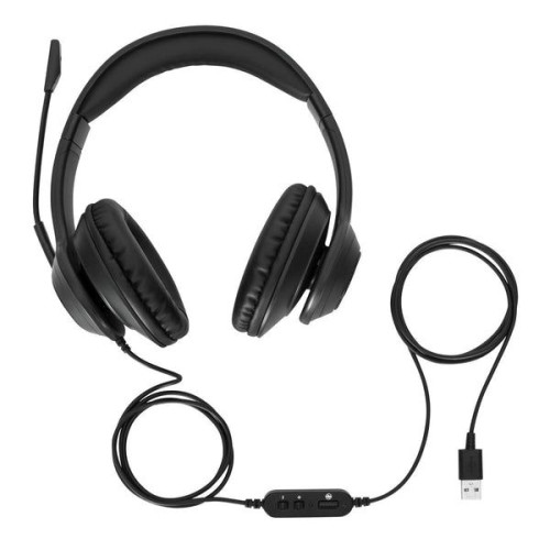 Targus AEH102GL auscultador Auscultadores Com fios Fita de cabeça Chamadas Música USB Type-A Preto