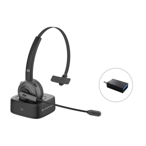 Conceptronic POLONA03BD auscultador Auscultadores Sem fios Fita de cabeça Escritório Call center Bluetooth Suporte de