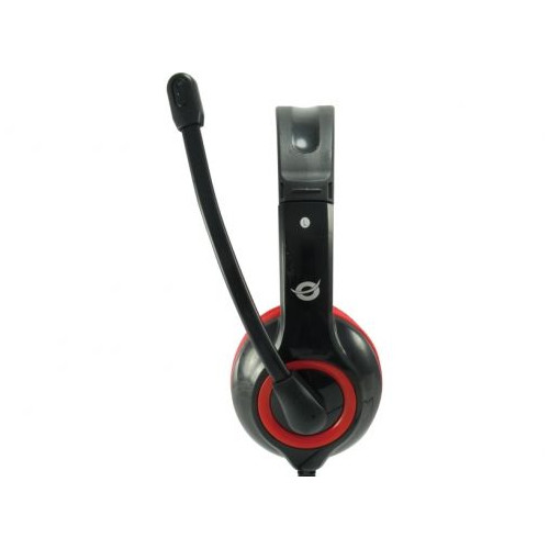 Conceptronic CCHATSTARU2R auscultador Auscultadores Com fios Fita de cabeça Chamadas Música USB Type-A Vermelho